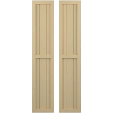 Americraft 3-Board Exterior Wood 2 Equal Panel Framed Board-n-Batten Shutters, ARW101BF311X84NTH